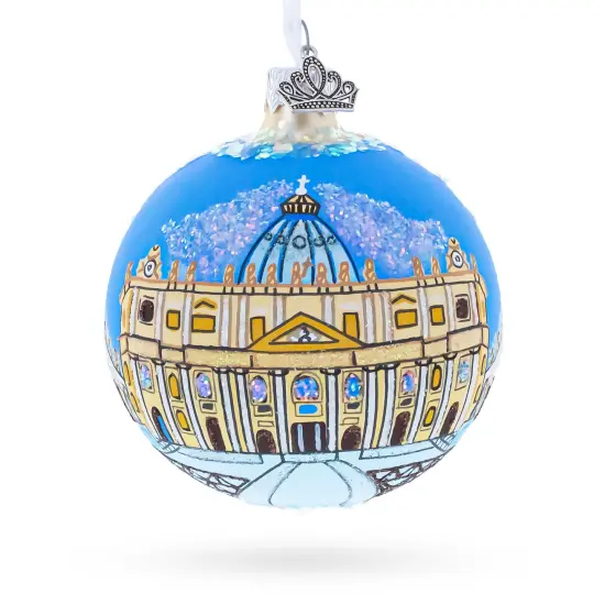 The Papal Basilica of Saint Peter, Vatican Glass Ball Christmas Ornament 3.25 Inches {1}