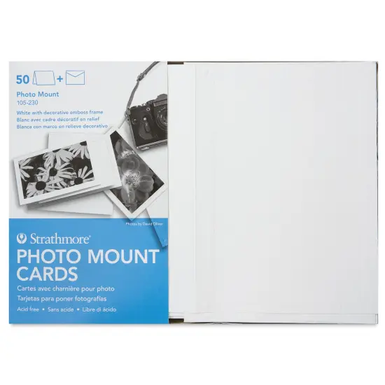 Strathmore Photo Mount Cards and Envelopes - White, Decorative Emboss, Pkg of 50 {2}