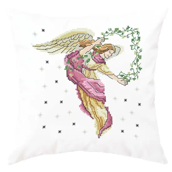 HerrschnersAngel of Love Pillow Cover Stamped Cross-Stitch Kit Multi {1}