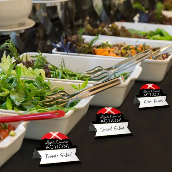 Big Dot of Happiness Red Carpet - Movie Night Party Tent Buffet Card - Table Setting Name Place Cards - Set of 24 {4}