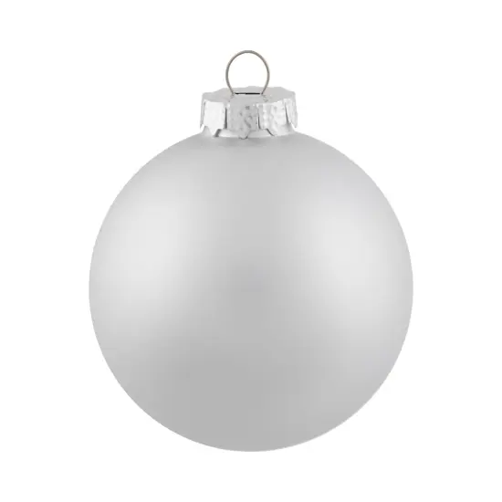 Northlight Shiny and Matte Christmas Glass Ball Ornaments - 3.25" (80mm) - Silver - 6ct {5}