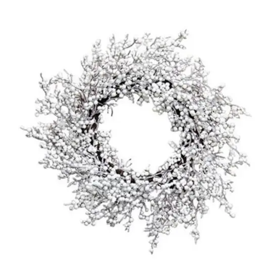 Snowball Glittered Wreath 20" {1}
