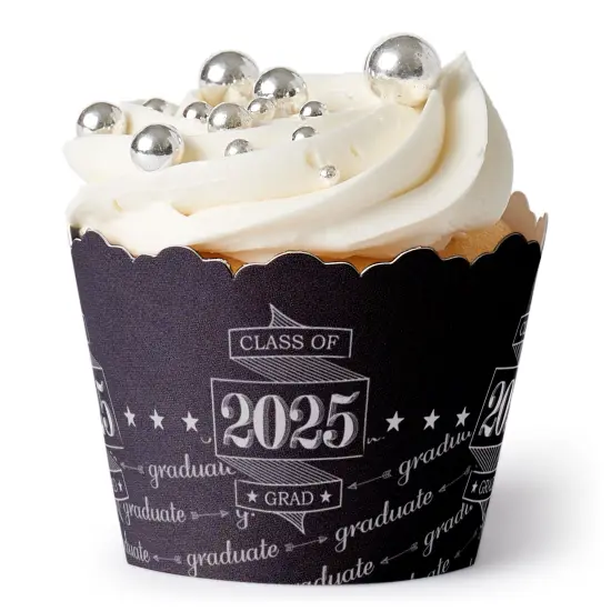 Big Dot of Happiness Graduation Cheers - 2025 Graduation Party Cupcake Wrappers - Set of 12 {1}