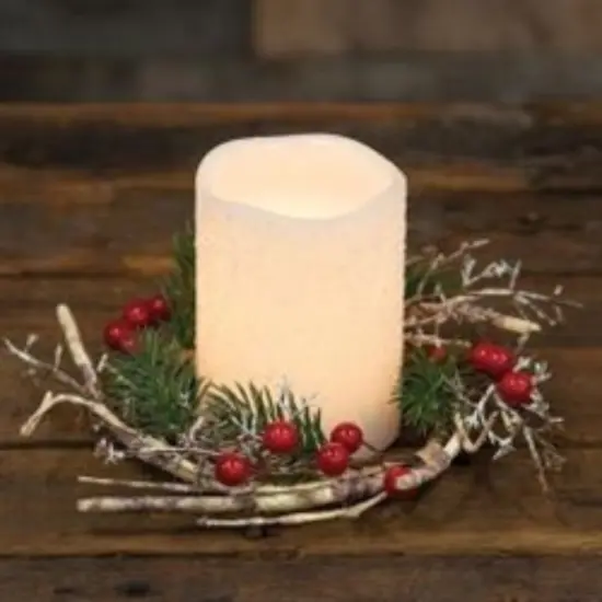 Snowy Red Berry & Birch Ring {1}