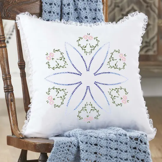 HerrschnersEvangeline Pillow Cover Stamped Embroidery Multi {1}