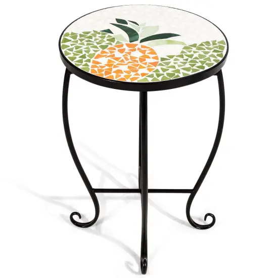 Costway Pineapple Outdoor Indoor Accent Table Plant Stand Scheme Garden Steel {10}