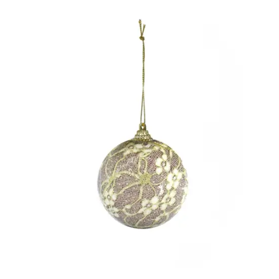 10cm Ball With Lace Flower Accents 2 Pcs {4}