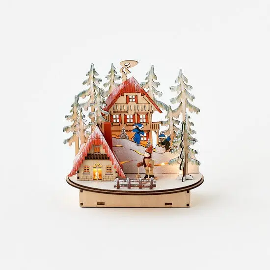Bavarian Christmas Village - Wooden Bavarian Mountain Scene {1}