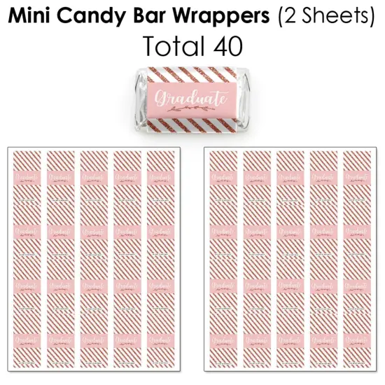 Big Dot of Happiness Rose Gold Grad - 2025 Graduation Party Candy Favor Sticker Kit - 304 Pieces {4}