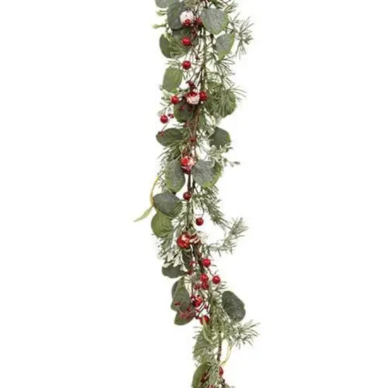 Snowy Holiday Red Berry & Bell Garland {1}