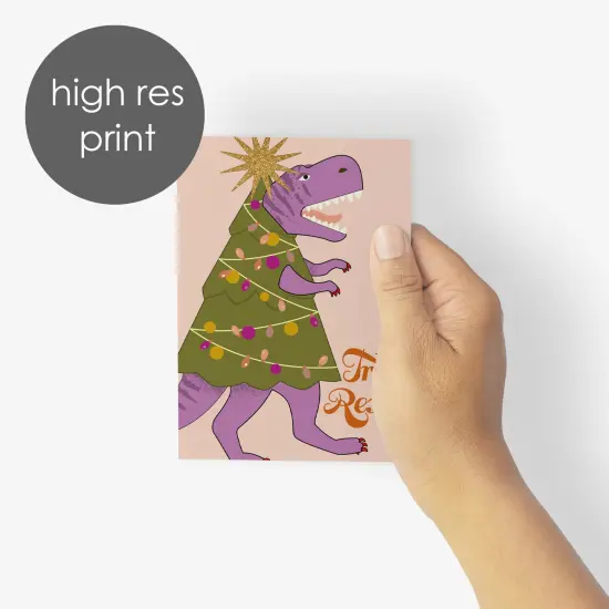 Dinosaur Christmas Greeting Cards Boxed Set of 24 Holiday Notecards Featuring "Tree Rex" Designs, Perfect for Kids, Boys, and Dino Lovers {4}
