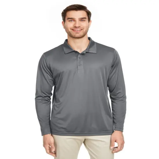 Team 365&reg; Men's Zone Performance Long Sleeve Polo SPORT DARK NAVY {4}