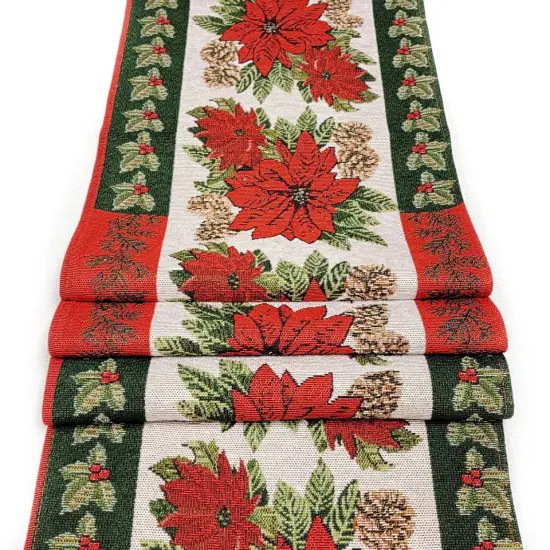 Poinsettia Christmas Table Runner {5}