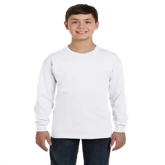 Gildan&reg; Youth Heavy Cotton Long-Sleeve T-Shirt SPORT GREY {3}