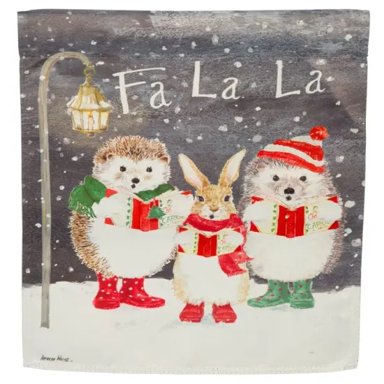 Fa La La Christmas Garden Flag 2 Sided Critters {1}