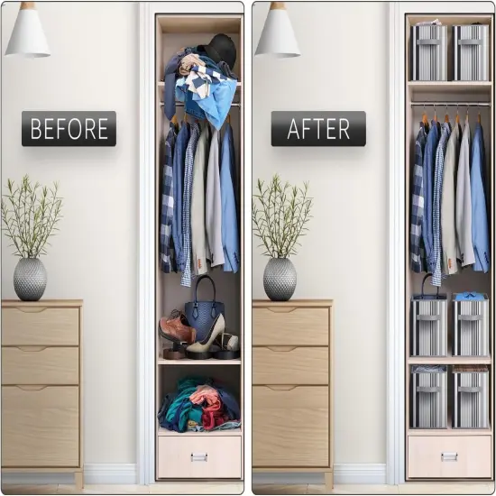 Sorbus Foldable Storage Cube - 11 Inch Closet Organizer and Storage Basket with Handles 1 Pc Stripped black {6}