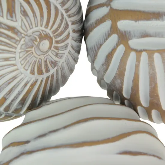 Set of 6 Whitewashed Resin Decorative Art Orb Spheres, 3 Inches in Diameter {4}