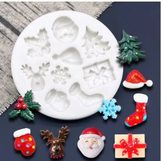 Christmas Stocking ,Christmas ,Stocking ,Tree ,Santa Claus ,Snowman, Reindeer, silicone molod {3}