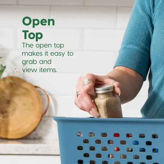 IRIS USA Plastic Storage Basket, Shelf Basket Organizer for Pantries {5}