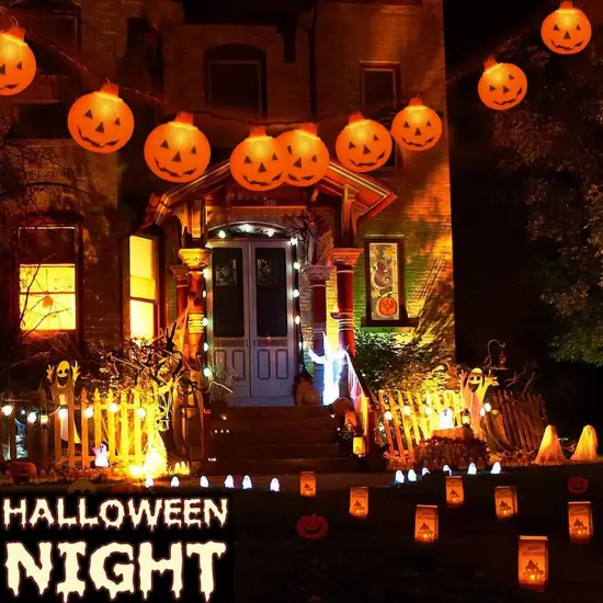 Halloween Cute Pumpkin String Lights - 8.5ft, 10 LED {2}