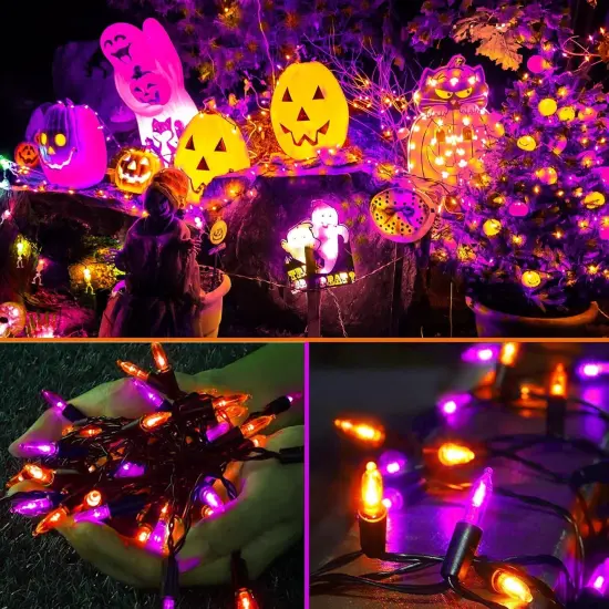 2 Set - Mini String Light for Halloween (Orange&Purple) {3}