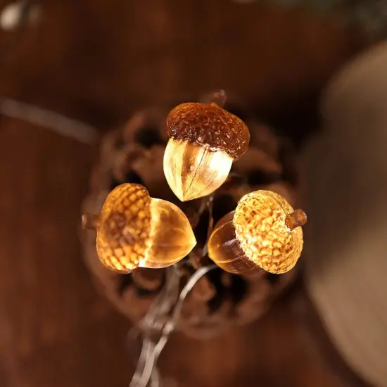 3D Twinkle Acorn Fall Decorations Harvest String Lights {2}