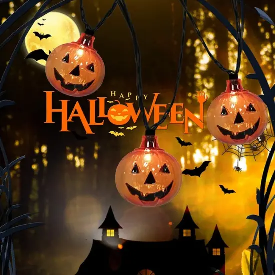 Pumpkin String Lights - 8.5Ft (Clear Orange Pumpkin Lights) {4}