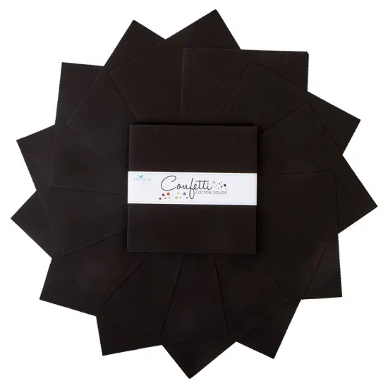 Confetti Cotton 10" Square Pack (Layer Cake / 10" Stacker) in Licorice byfor Riley Blake (10-120-LICORICE-42) {3}