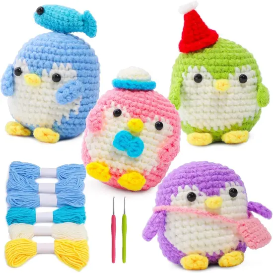 4 Pack Crochet Kit for Beginners, Beginner Animal Kit, Cute Starter {1}