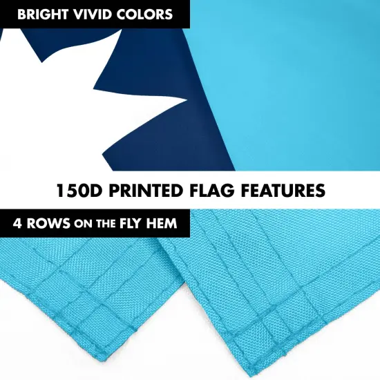 G128 Combo Pack: 6 Ft Tangle Free Aluminum Spinning Flagpole (Silver) & Minnesota New Version MN State Flag| 3x5 Ft | LiteWeave Pro Series Printed 150D Polyester | Pole with Flag Included {5}