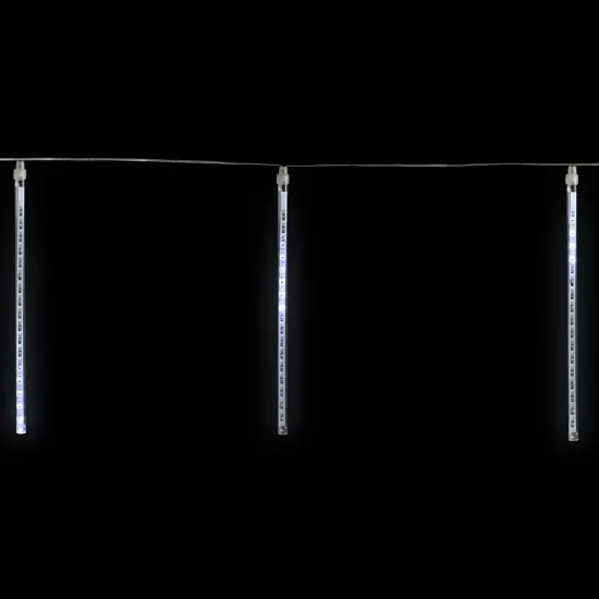 Northlight LED Dripping Icicle Christmas Light Tubes - Polar White - 15' Clear Wire - 10ct {6}