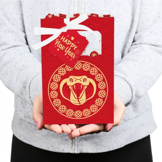 Big Dot of Happiness Lunar New Year - 2025 Year of the Snake Favor Boxes - Set of 12 {6}