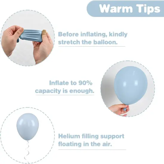 Dusty Blue and Gold Balloons, 12 Inch Blue Gold Balloons, Retro Fog Blue Metallic Golden White Confetti Balloons Latex Balloon for Wedding Baby Shower Gender Reveal Birthday Party Decoration {3}