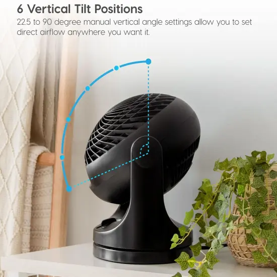 IRIS USA WOOZOO Fan, Small Oscillating Desk Fan, Table Air Circulator, 3 Speeds, 52ft Max Air Distance, 12 Inches, 112&deg; Adjustable Tilt, 30 db Low {4}