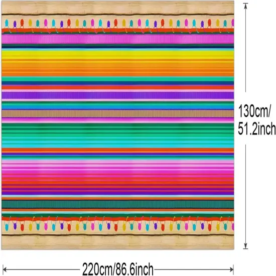 3PCS Fiesta Tablecloth for Mexican Themed Party Decorations, Plastic Tablecover Multicolor Style for Fiesta Birthday, Taco Night, Cinco De Mayo and Spanish Themed Party Baby Shower Celebration {2}