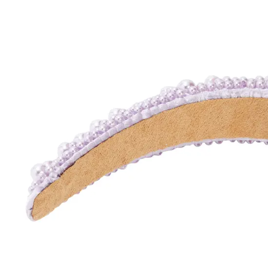 2 Pack Crystal Headbands for Women, Padded Pearl Headband (Lavender, White) Multicolor {5}