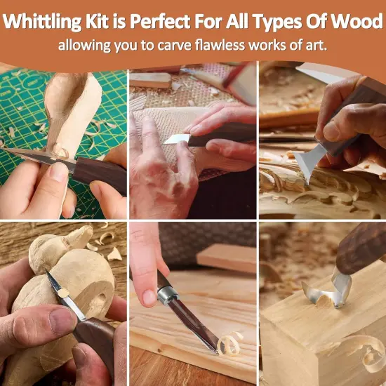 Wood Carving Kit,Carving Knife Set for Beginners,and Adults,Wood Carving Tools,Whittling Knife Set,Wood Whittling Set for Hobbies, Carving Set,Hook Knife,Spoon Carving Knife Suitable，Gift {3}
