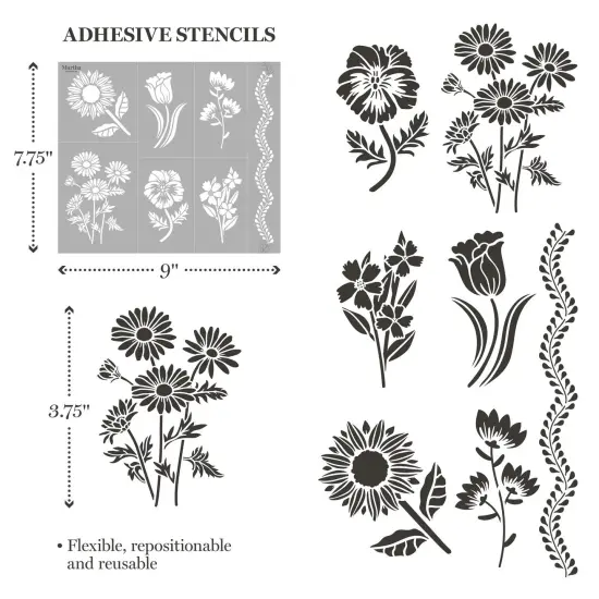 Martha Stewart&trade; Flora & Fauna Stencil Kit - 13 pc. - 68510 {6}