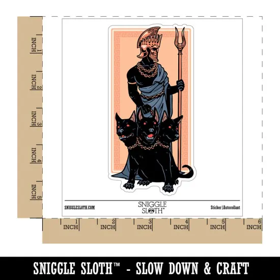 Water Bottle Sticker Set Hades and Cerberus Greek God of Dead Pluto Cute Waterproof Vinyl Stickers Pack Decal, Skateboard, Laptop, Car, Window, Bumper - 5 Pack {1}