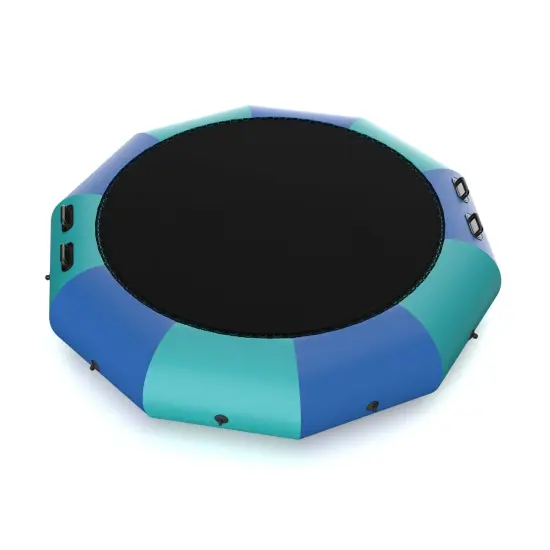 PVC Inflatable Water Trampoline with Large Bouncing Area Blue {1}