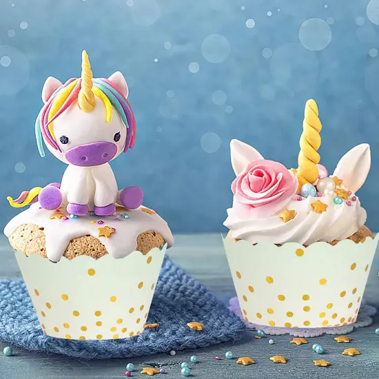 50 Pcs Colorful Greaseproof Paper Baking Cups Large 5 Oz Cupcake Paper Liners Disposable Muffin Cases Cupcake Holders Containers for Wedding Party Festival Graduation Party (D) {5}