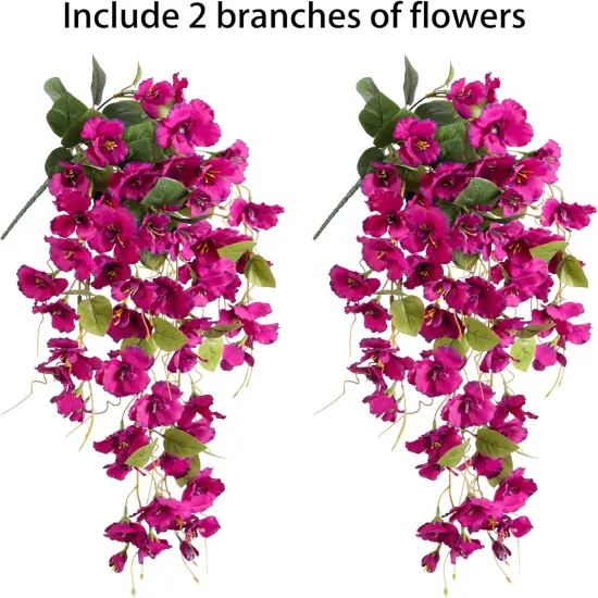 Fake Hibiscus Artificial Hanging Flowers Plants for Outdoors Spring Decoration {4}