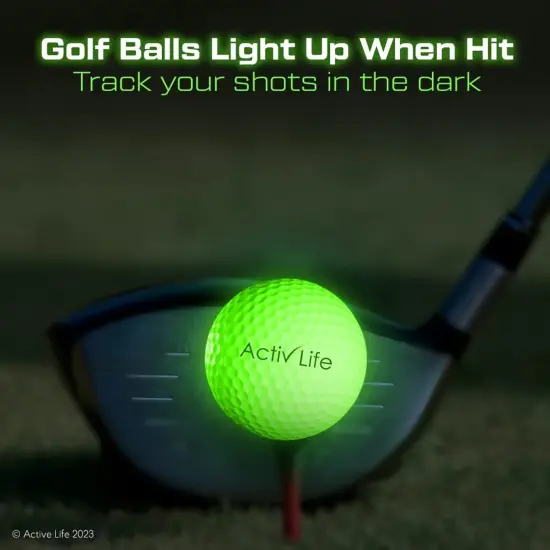LED Golf Balls (3 Green) Best Glow in the Dark Golfer Gifts for Men and Women Night Golfing Unique Novelty Cool Birthday Dad Presents Light Up Fun Stuff Trick Gadgets {6}