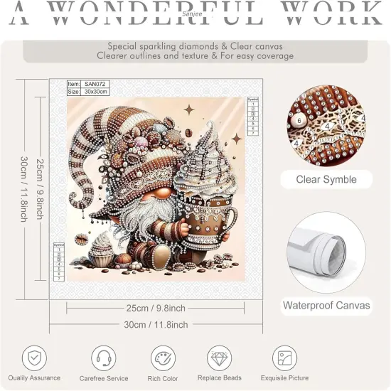 5D Special Shape Gnome Diamond Art Kits for Beginners, Diamond Painting Kits for Adults {3}