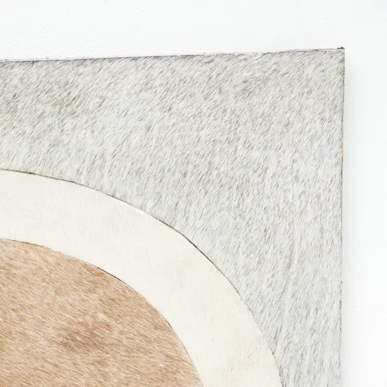 Hairon Leather Wall Decor - Tan/Beige/Grey {3}