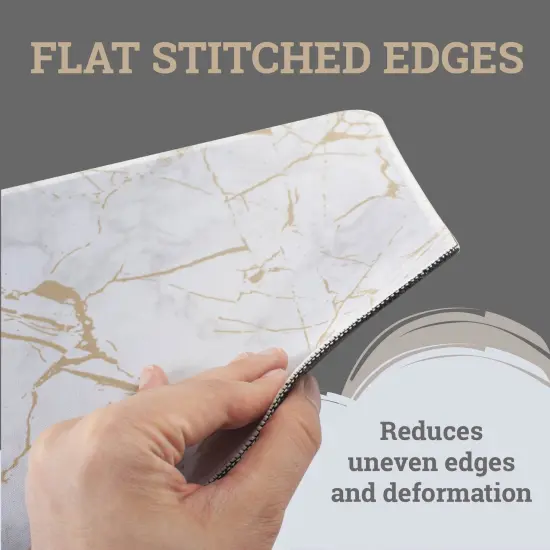 Insten Shiny Marble Gaming Mouse Pad with Stitched Edge, Water-Resistant, Non-Slip Rubber Base, White, 9.45 x 7.48 in {4}