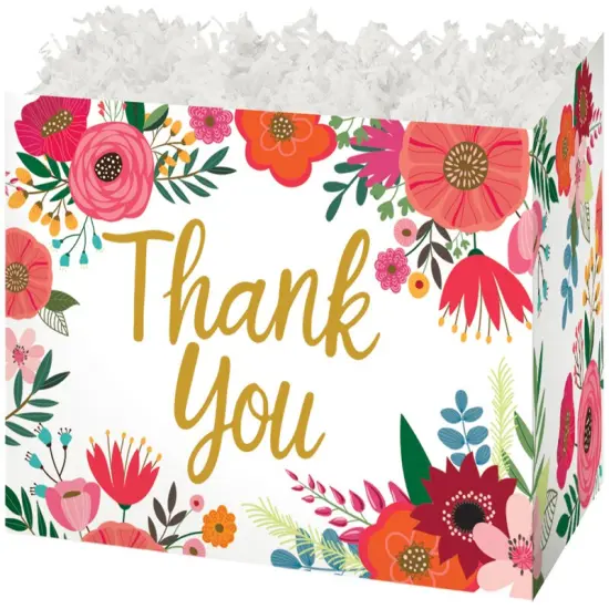 Pack/6: Thank You Flower Basket Box - 6-3/4 x 4 x 5" {1}