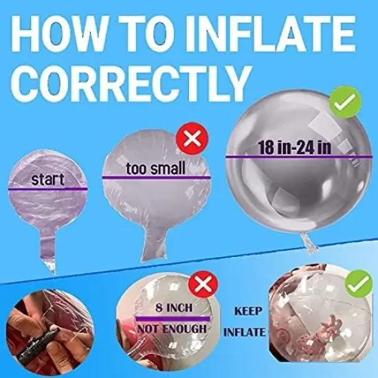 LED Balloons Light Up Clear Bobo Balloons Transparent for Party, Birthday, Anniversary, Wedding (Pink, No Battery) {3}