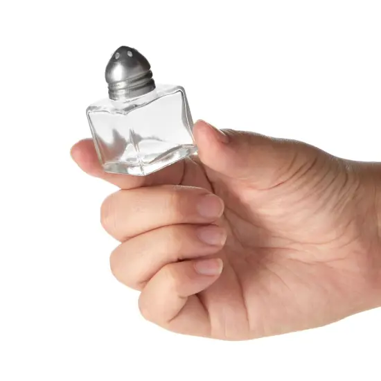 Set of 24 Mini Salt and Pepper Shakers (Glass and Stainless Steel, 0.5 oz) Clear {5}