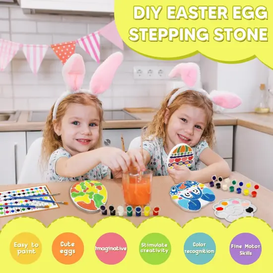 Summer Easter Craft Stepping Stones Painting Kit for Kids, Paint 5 Pack Garden Stone Craft Kits Easters Egg Arts and Crafts Toys for Girls, Easter Gifts for Kids Boy and Girl Age 6, 7, 8, 9, 10+ Year Old {2}